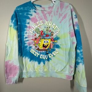 Nickelodeon SpongeBob SquarePants Tie Dye Sweatshirt XL Best Day Ever Graphic